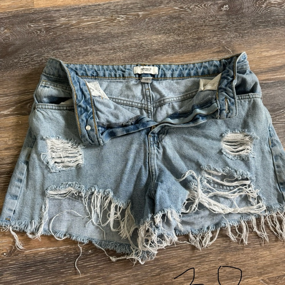 Distressed Denim Shorts